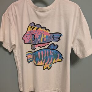 Pink and Blue Abstract Fish Design